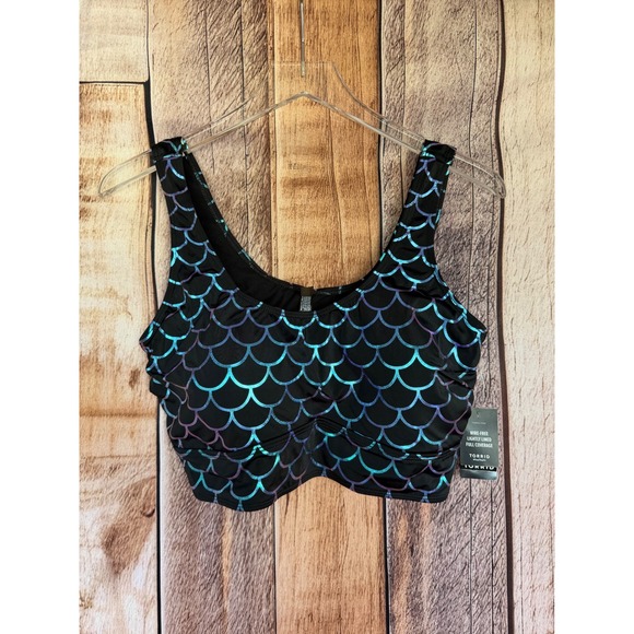 torrid Other - Torrid Bikini Swim Top Mermaid Scale Iridescent Wirefree Vacation Size 2X NWT